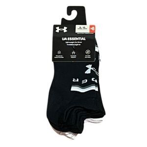 Under Armour UA Essential Lightweight No Show Sock, 6 Pairs, Size 6-10, NWT